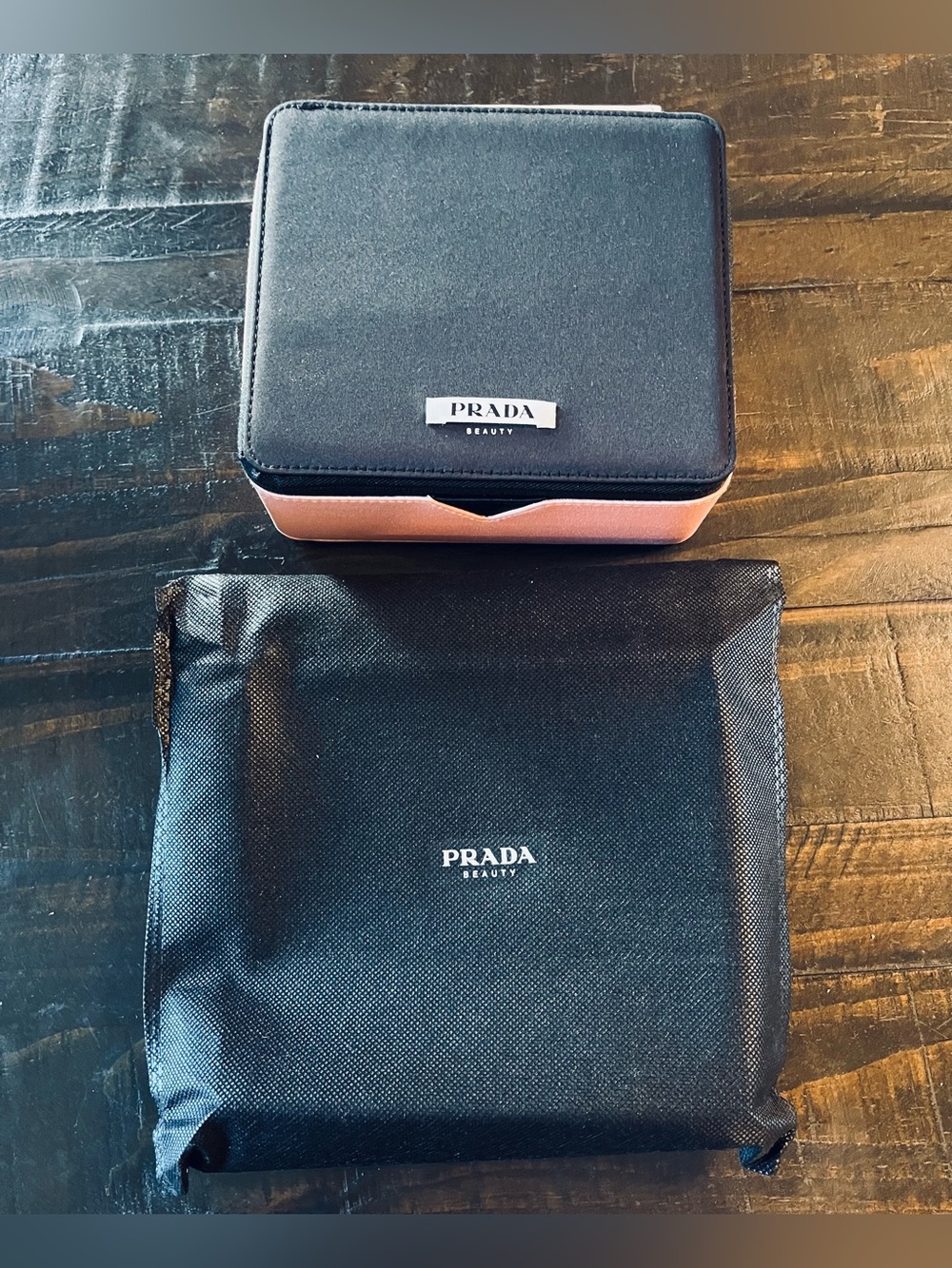 Prada Black and Pink Travel Case NEW